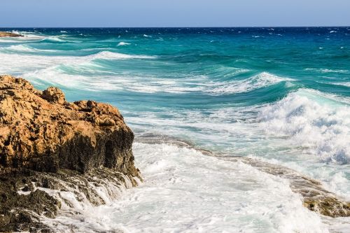 rocky coast waves sea