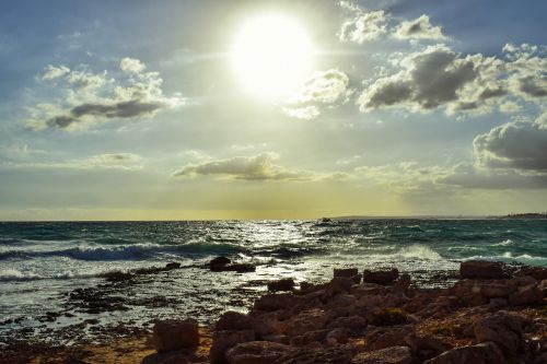 rocky coast sea sky