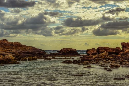 rocky coast sea waves