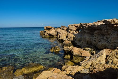 rocky coast sea seashore