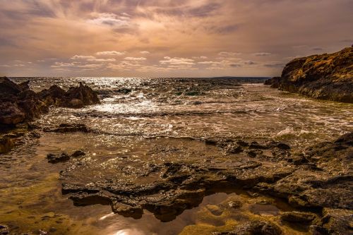 rocky coast seashore sea