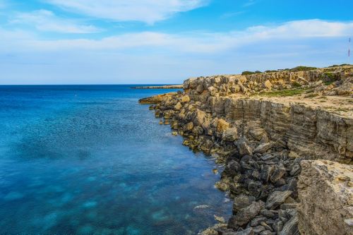 rocky coast sea seashore