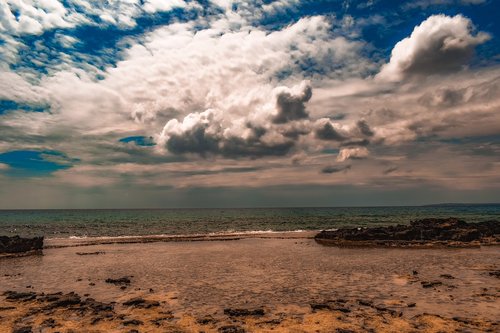 rocky coast  sea  sky