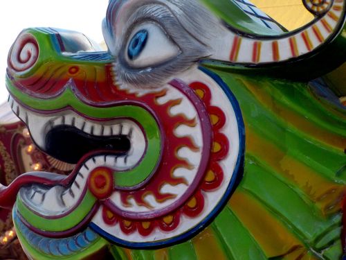rollercoaster children's carnival ride dragon