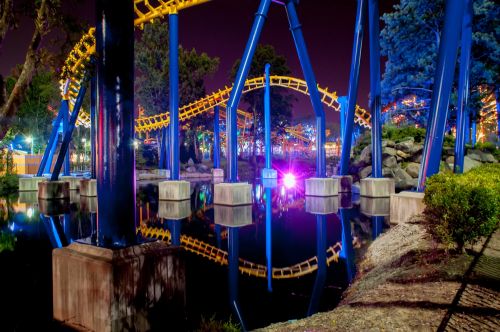 Rollercoaster At Night