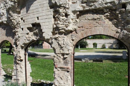 roman arena in padova ruins archi