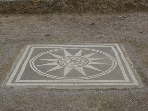 roman mosaic mosaic ruins of ampurias