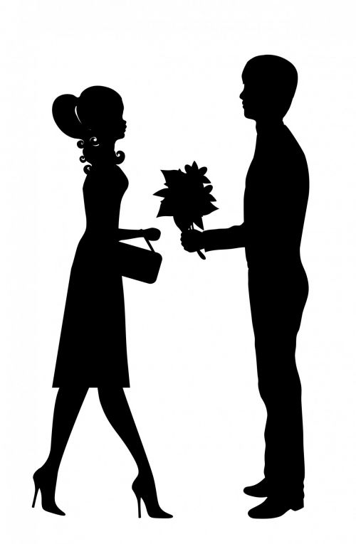 Romantic Young Couple Clipart