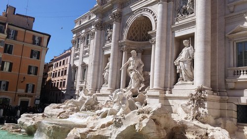 rome  trevi fountain  architecture