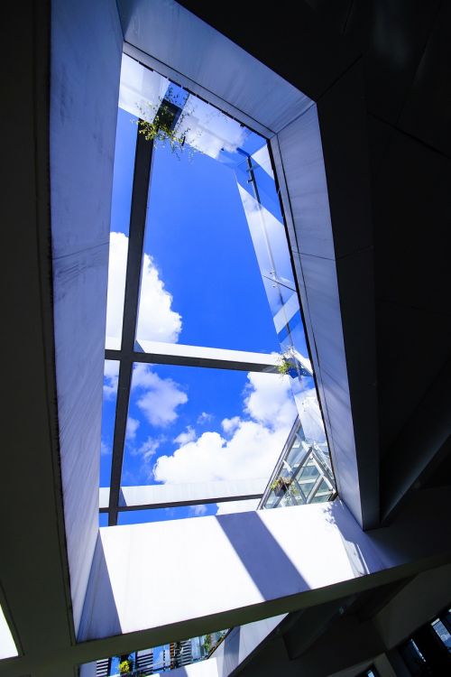 roof white cloud blue sky