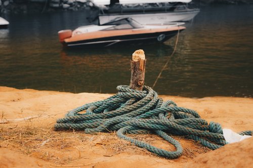 rope  boat  landscape