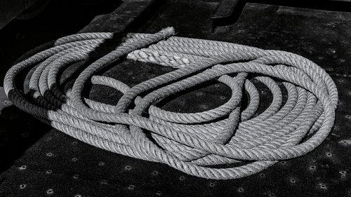 rope  black and white  monochrome