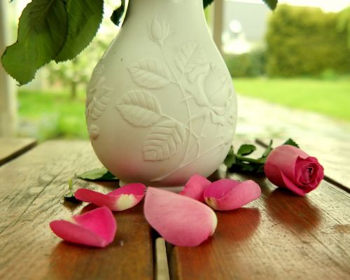 rose vase table