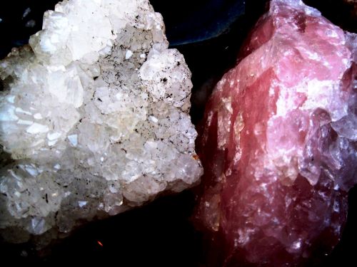 Rose Quartz And White Crystal