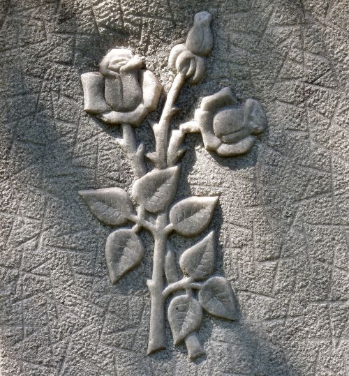 roses stone relief