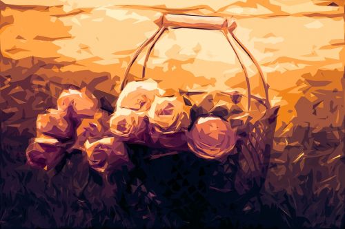 roses basket bouquet