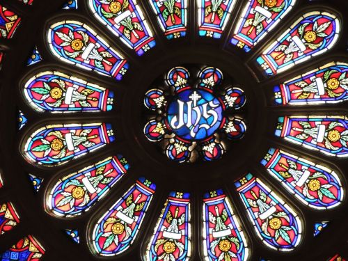 rosette stained glass window church