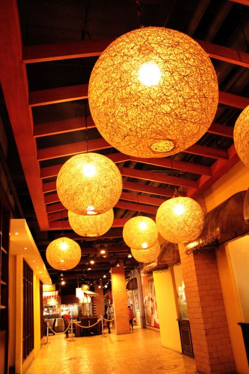 Round Golden Lamps