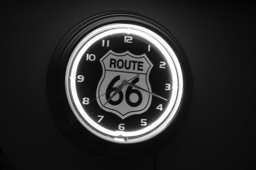 route 66 clock neon