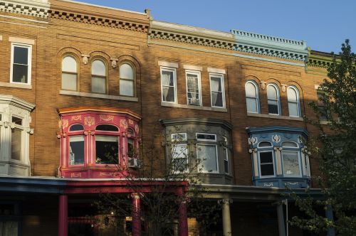 row houses houses city