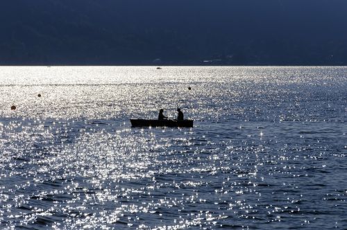 rowing boat lake pair