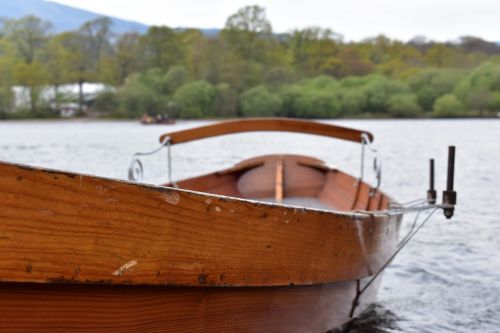 rowing boat wooden lake