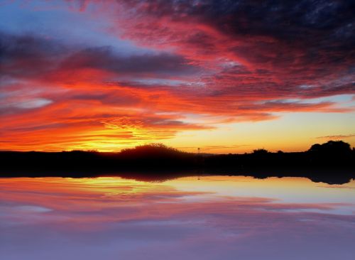 Rosy Sunset Reflection