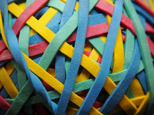 rubber band colorful knot