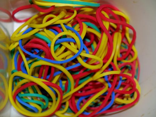 rubber band colorful red