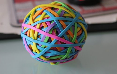rubber bands  elastic  ball