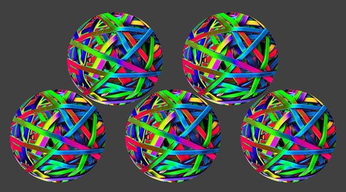 rubber bands  balls  multi coloured