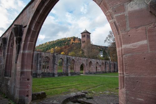 ruin monastery remains of a wall