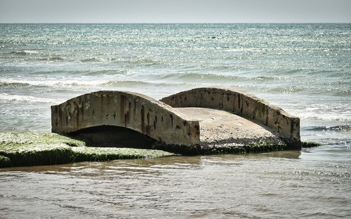 ruin  bridge  sea