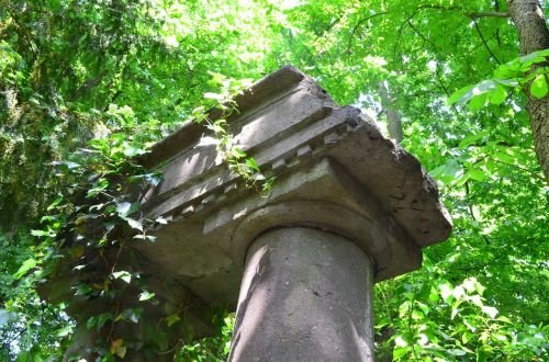 ruins stone sculptures overgrown