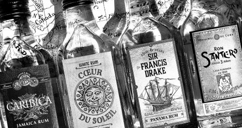 rum alcohol bottles