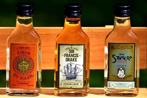 rum alcohol bottles