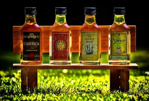 rum  alcohol  bottles