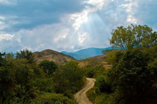 rural road colombia landscape