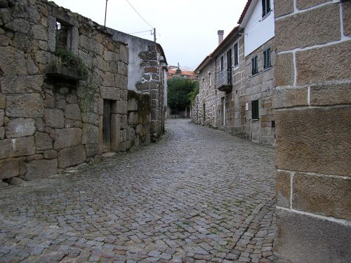 rural village houses stone street