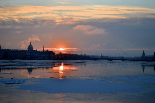 russia sunset winter