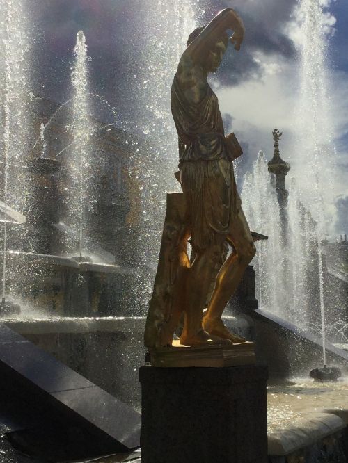 russia petersburg fountain