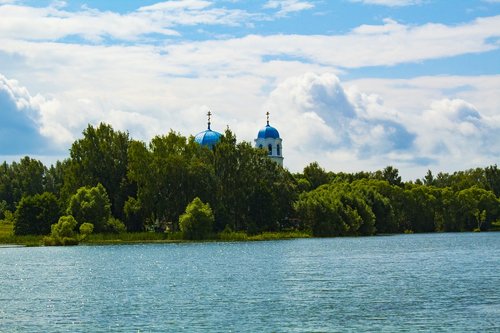 russia  church  pond