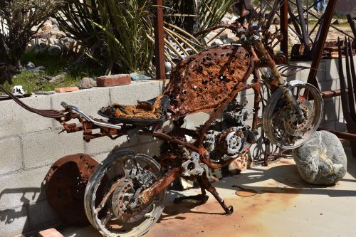 rust old motorcycle