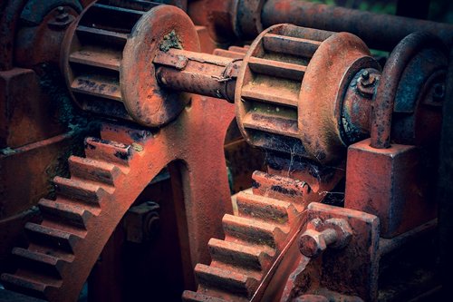 rust  machine  gears