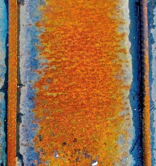 rust orange blue