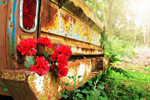 rust floral rustic