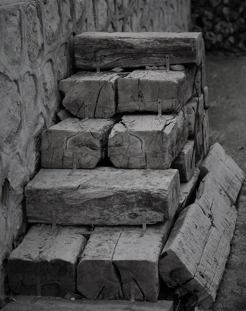 rustic  stairs  wood