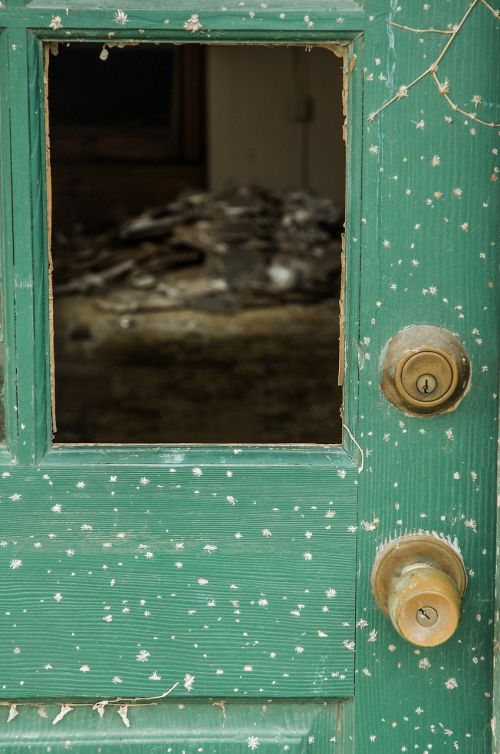 rustic door abandoned broken window