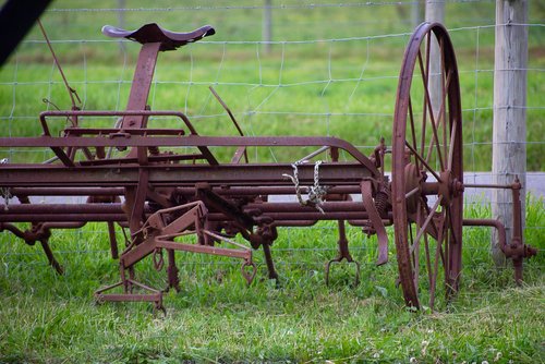 rusty  farm equipment  metal