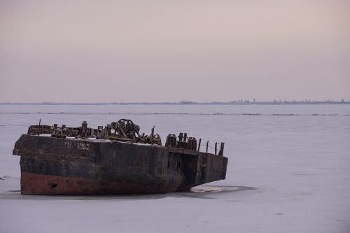 rusty ship boat volga